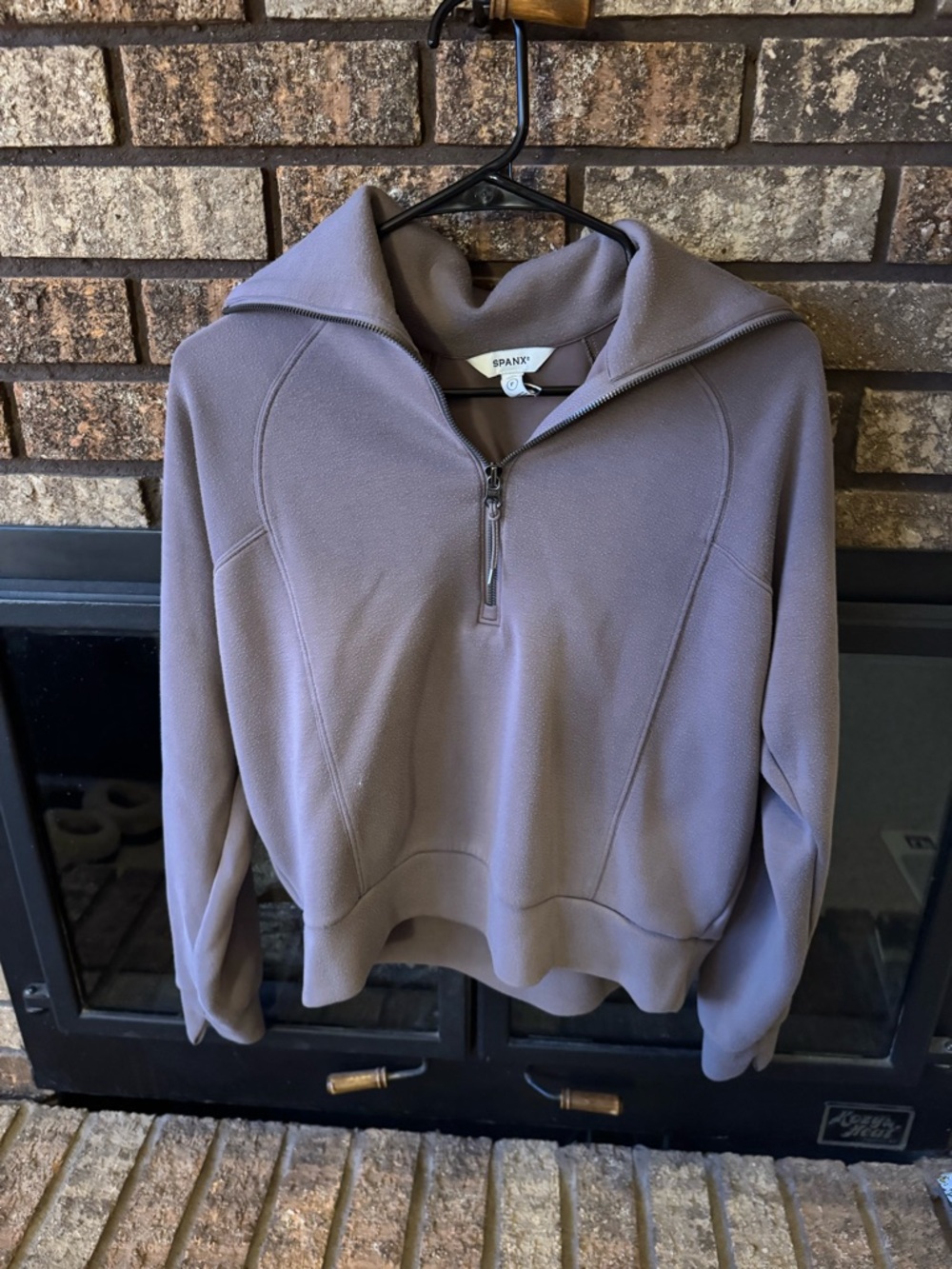 SPANX Mauve Quarter-Zip Pullover